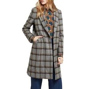 JOLT PLAID PEA COAT SZ S